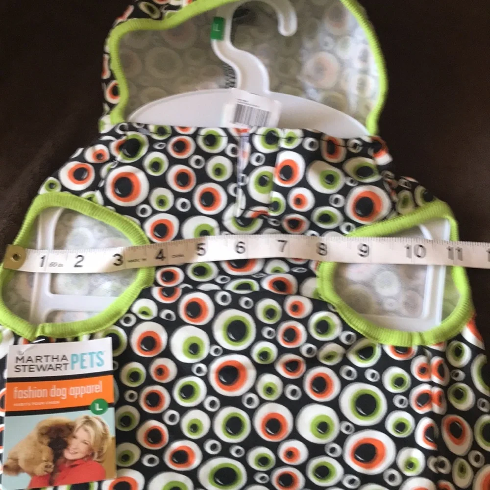 Martha Stewart Pets Large Dog Lime Outfit Halloween Costume Eyeball Hoodie